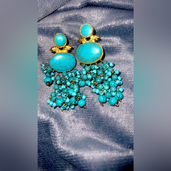 Feroza stone earrings - Picture 1 of 2